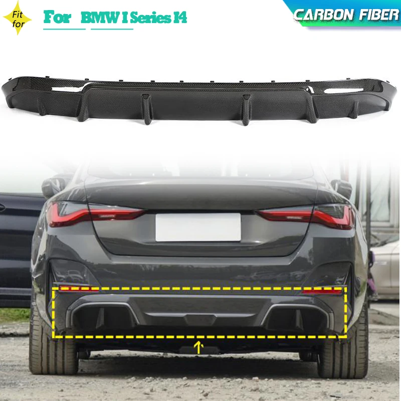 

Carbon Fiber Car Rear Bumper Diffuser For BMW I Series I4 M Sport Hatchback 4-Door 2022 Auto Racing Rear Diffuser Lip Guard