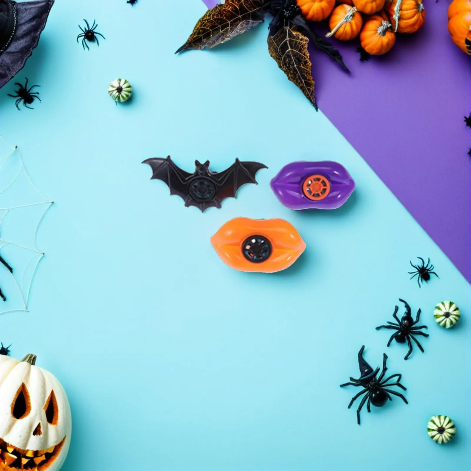

3Pcs Creative Halloween Bat Lip Whistle Plastic Fun Party Favors Kids Music Gift Creative Halloween Whistles Kids Whistles