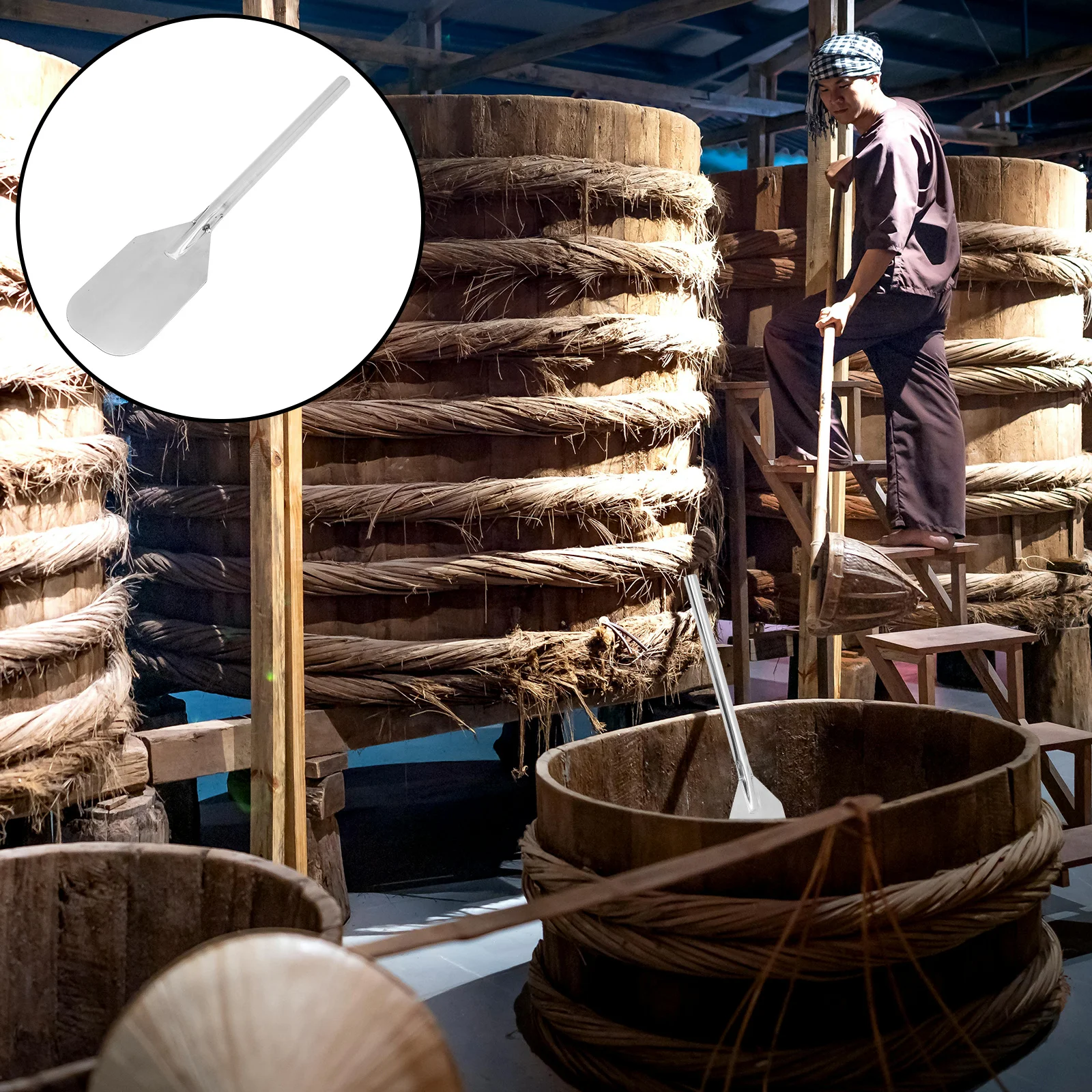 

24 Inch Stainless Steel Mixing Paddle Heavy Duty Stirring Spoon For Large Batch Cooking Big Stock Pots Brewing