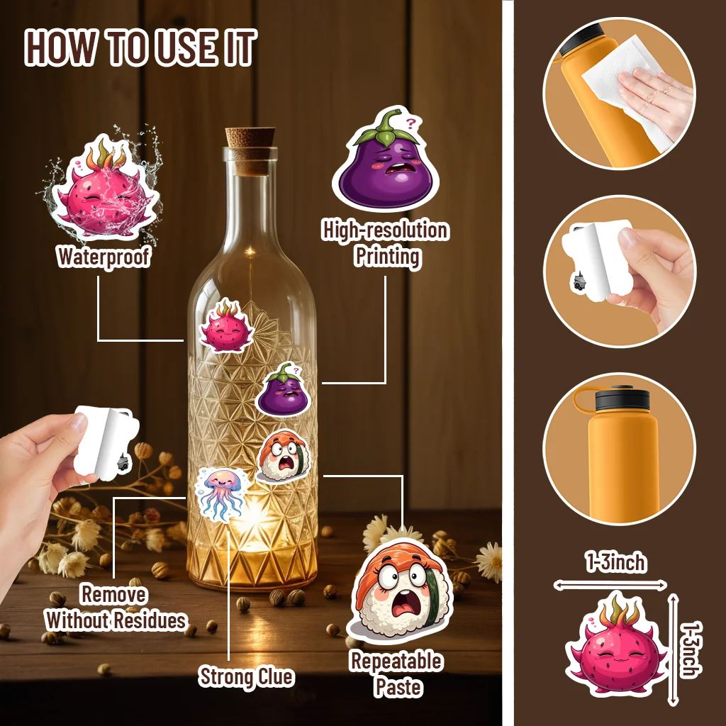 35pcs-100pcs Cute Cartoon Stickers Playful Funny Funny Stickers Stationery Stickers For Suitcase Fridge Car Sticker