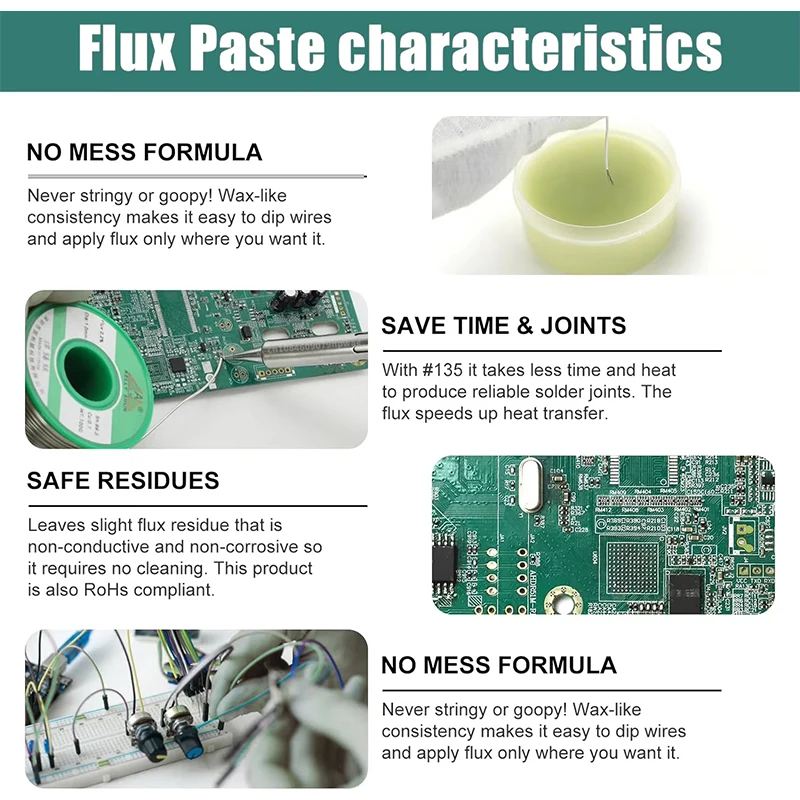 35-300g Solder Paste Rosin Flux Rosin Paste Soldering Flux for Electronics No Clean Flux for Soldering Electronic Circuit Boards