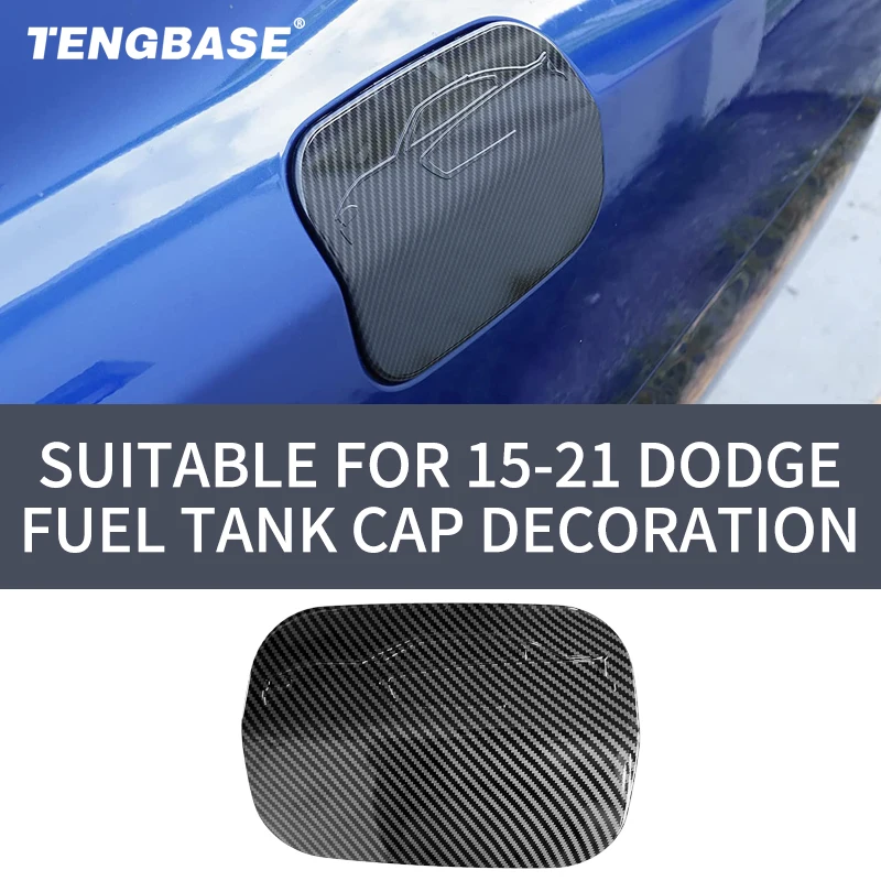 

Car Door Fuel Tank Gas Cap Cover Trim Carbon Fiber Style Plastic For Dodge Charger 2015-2021 Exterior Accessories ABS