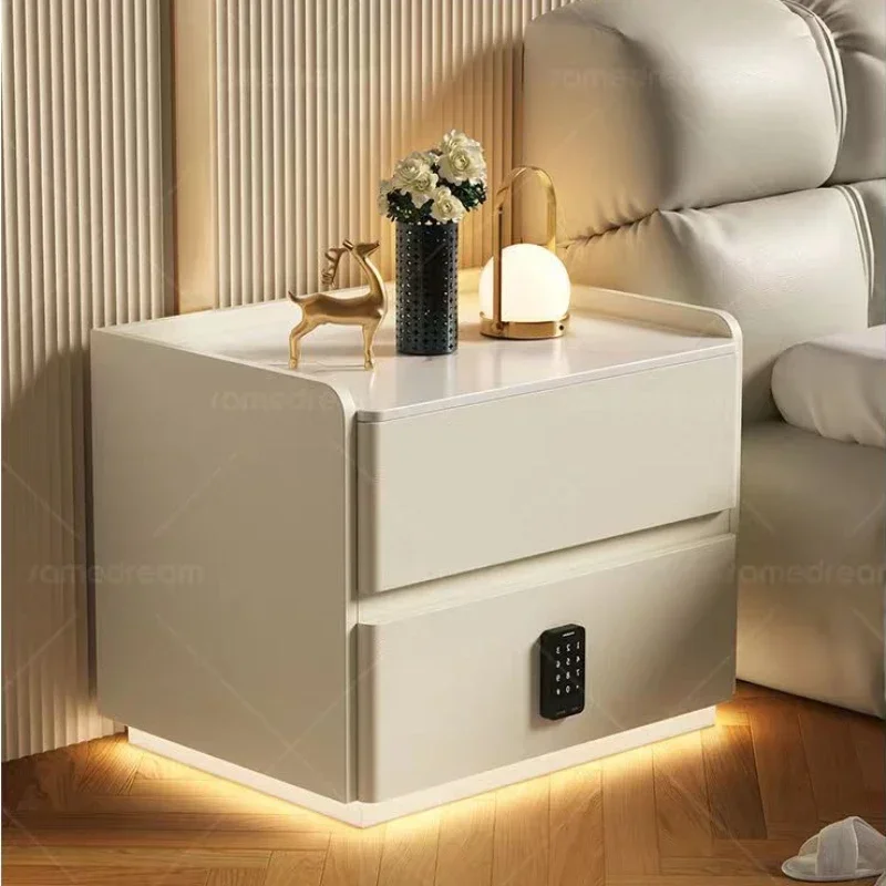 Mesa de Noche Gamer con Diseño de Gabinete, Escritorio de Almacenamiento para Cama, Cajón Minimalista, Cómoda Exquisita para Dormitorio, Mesas Bajas para Recámara