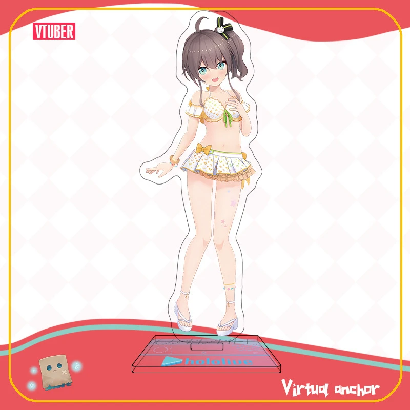Game Vtuber Hololive Anime Figures Cosplay Swimsuit Party Acrylic Stands Model Mococo Kobo Ayame Desk Decor Ornament Gifts 15cm