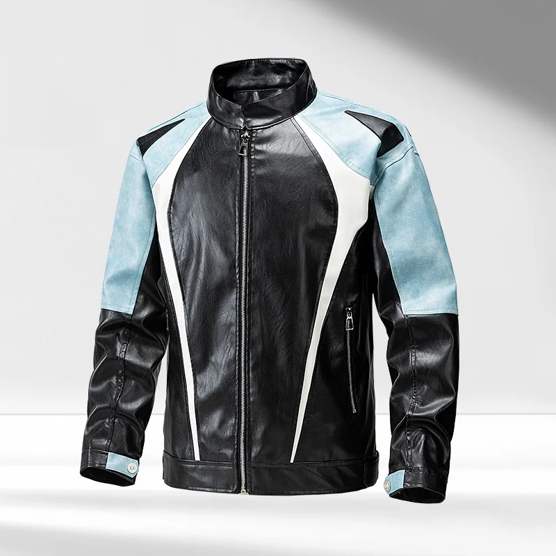 Giacca da moto Patchwork uomo 2024 autunno inverno giacca da moto uomo donna giacca da Motocross in pelle PU abbigliamento da equitazione