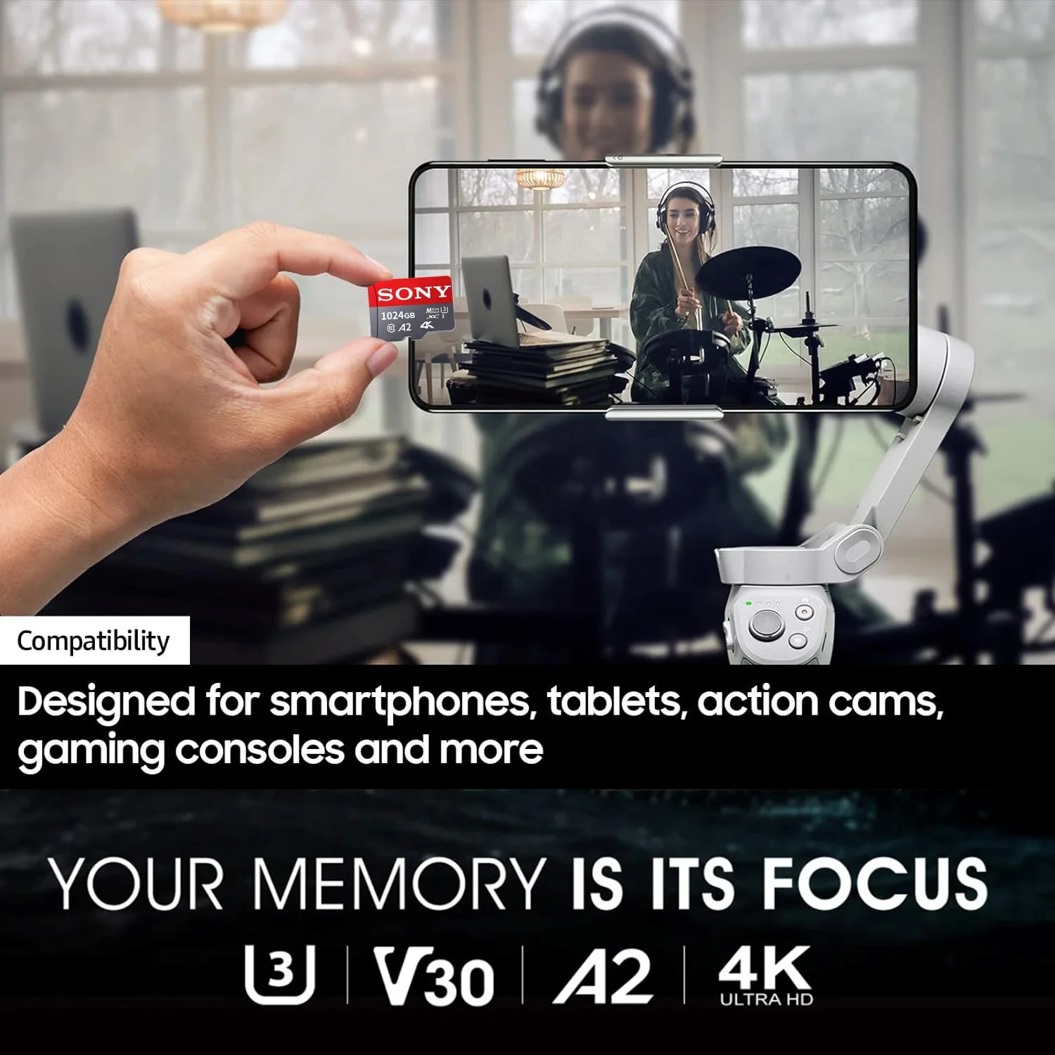 سوني الأصلي U3 A2 بطاقة SD 128GB 256GB 512GB 1 تيرا بايت عالية السرعة TF بطاقة للهاتف كاميرا الطائرة بدون طيار الجدول الكمبيوتر