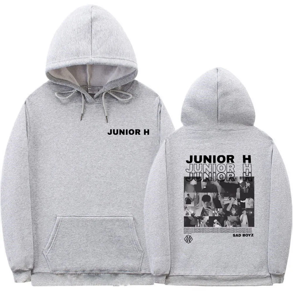 Singer Junior H Sad Boyz álbum gráfico Hoddie hombres mujeres moda ropa de calle de gran tamaño hombres Hip Hop Harajuku pulóver sudaderas con capucha