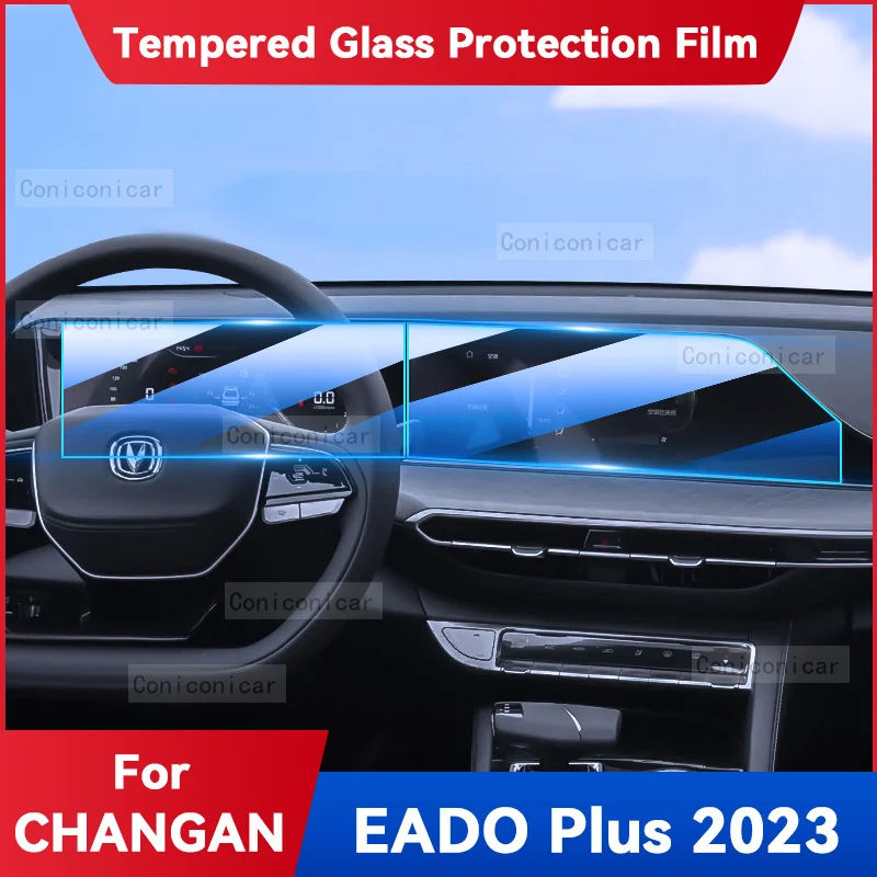 

For CHANGAN EADO Plus 2023 GPS Navigation Screen Tempered Glass Protection Film Auto Interior Accessories Prevent Scratches