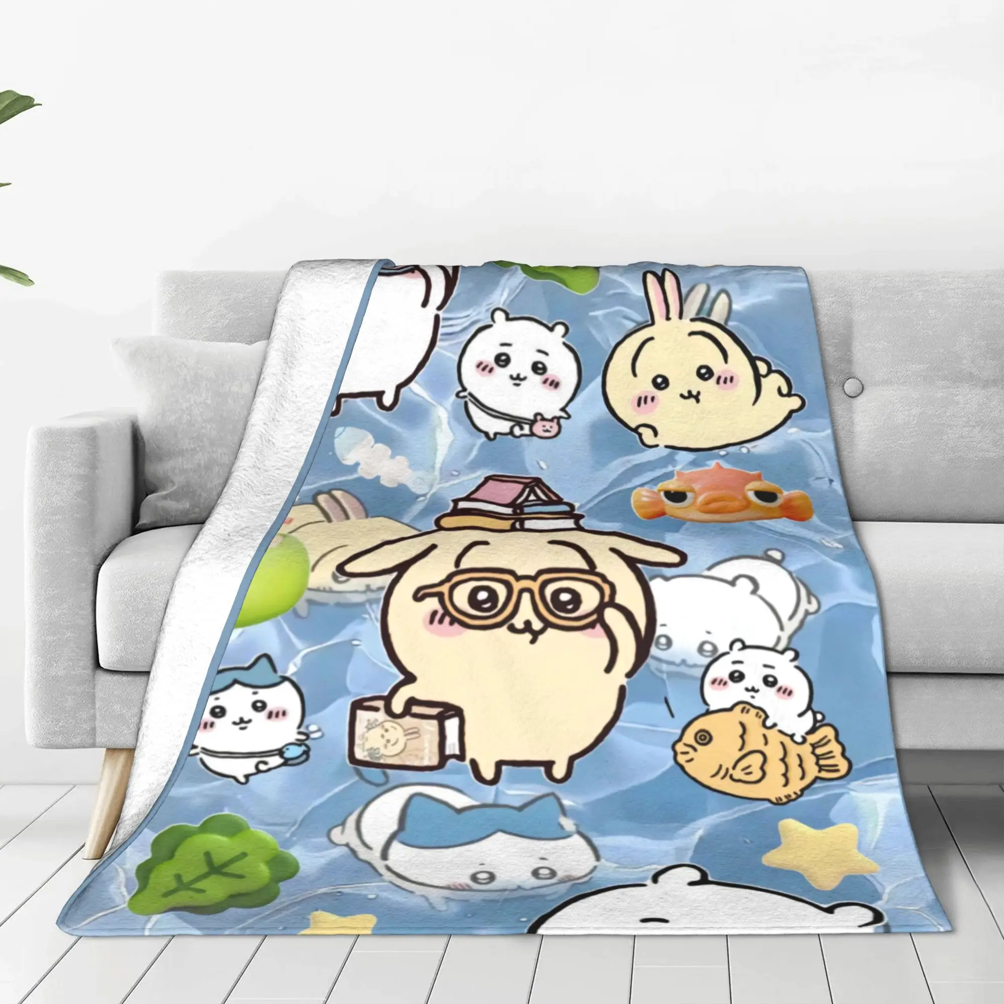 

Chiikawa Cute Anime Blanket Quality Soft Warm Throw Blanket Winter Children Couch Chair Sofa Bed Novelty Bedspread