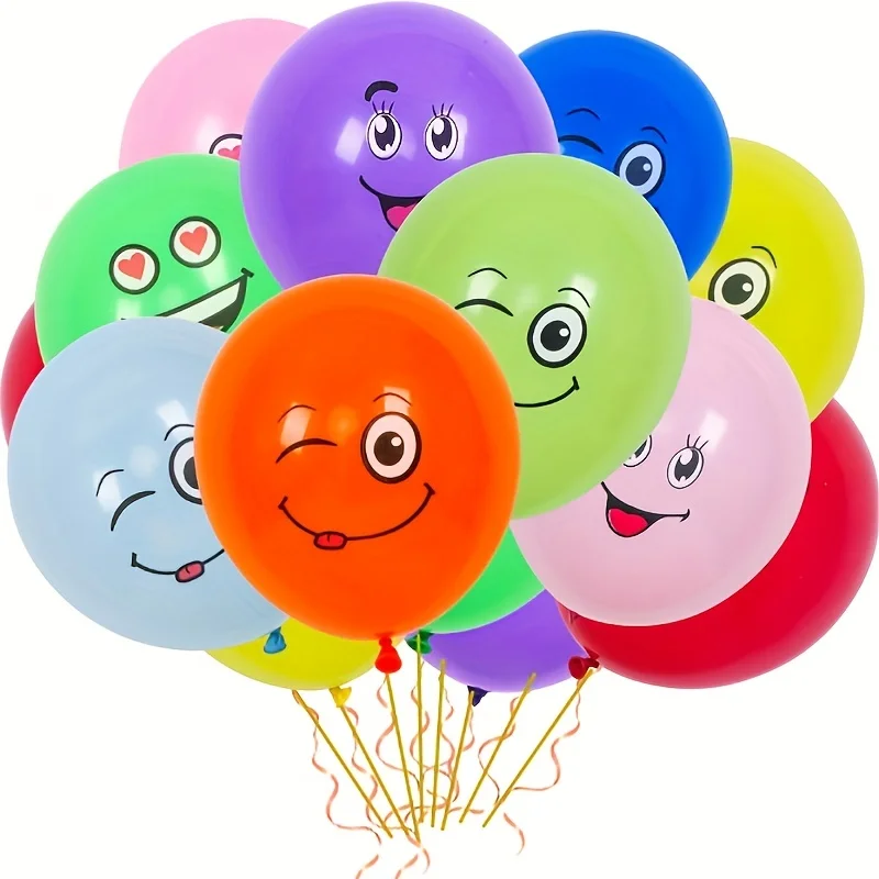 10/20/30 Stück 12 Zoll süße lustige große Augen Smiley Gesicht Latexballons Geburtstagsfeier Weihnachtsdekoration Babyparty Kinderspielzeug