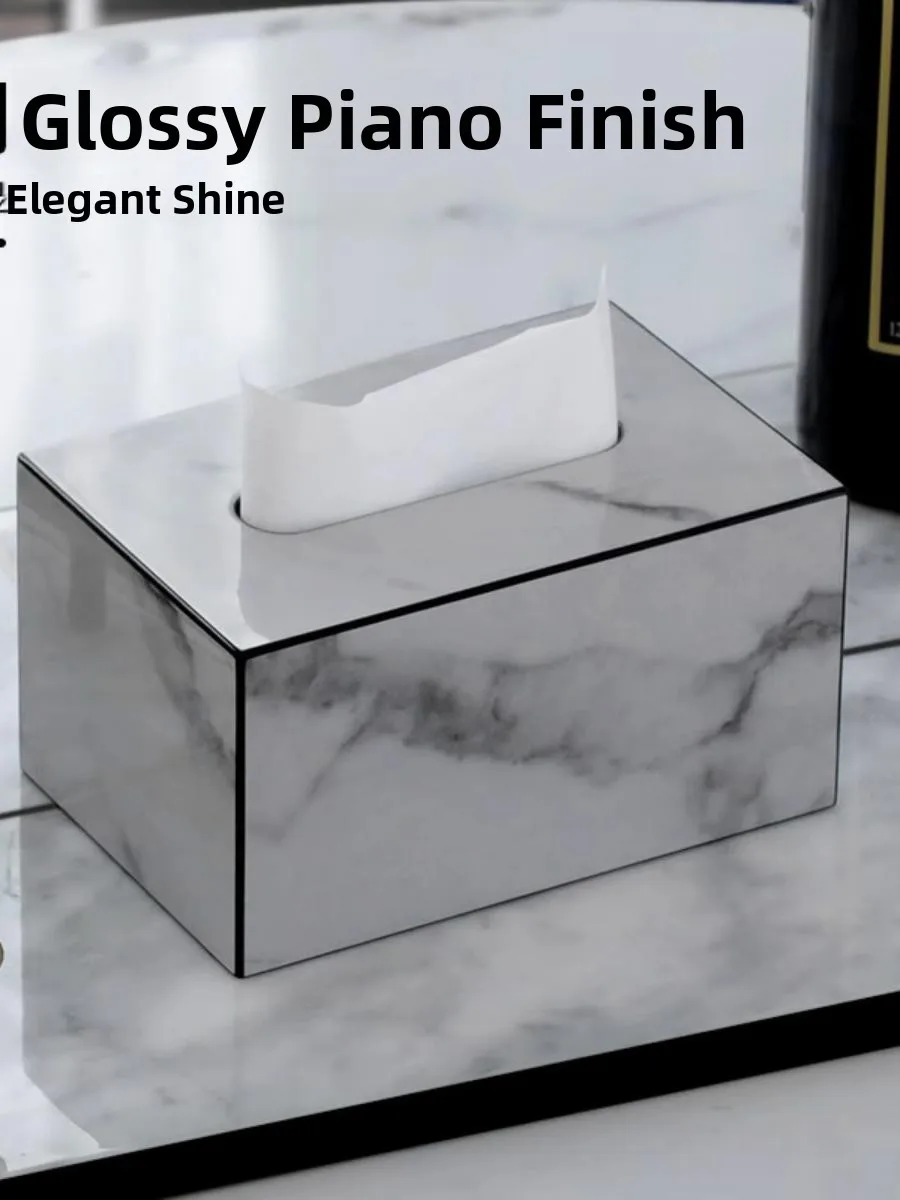 

Nordic Luxury Tissue Box Home High End Modern Living Room Tea Table Tissue Box Desktop Baking Paint