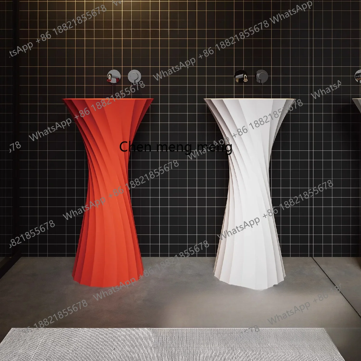 

X Artificial stone floor-to-ceiling column basin Home hotel B & B art wash basin