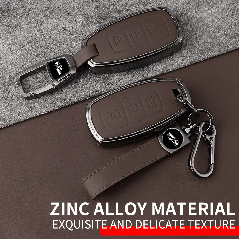 

Zinc Alloy Leather Car Folding Key Case Cover Bag Shell Protector For Hyundai Tucson Kona Azera Solaris 2 Elantra i30 i35 i40