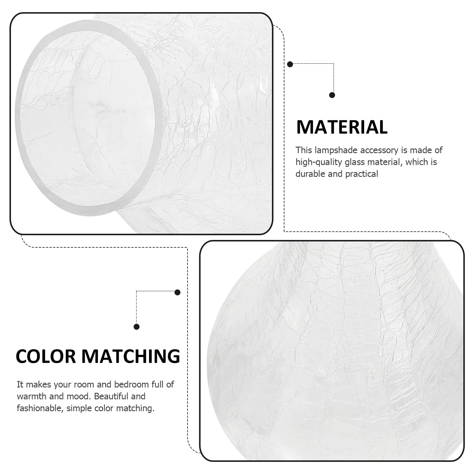 1Pcs Glass Wall Lampshade Retro Style Lamp Cover Accessory Unique Glass Craft Light Cover for Home Wall Light Decoration