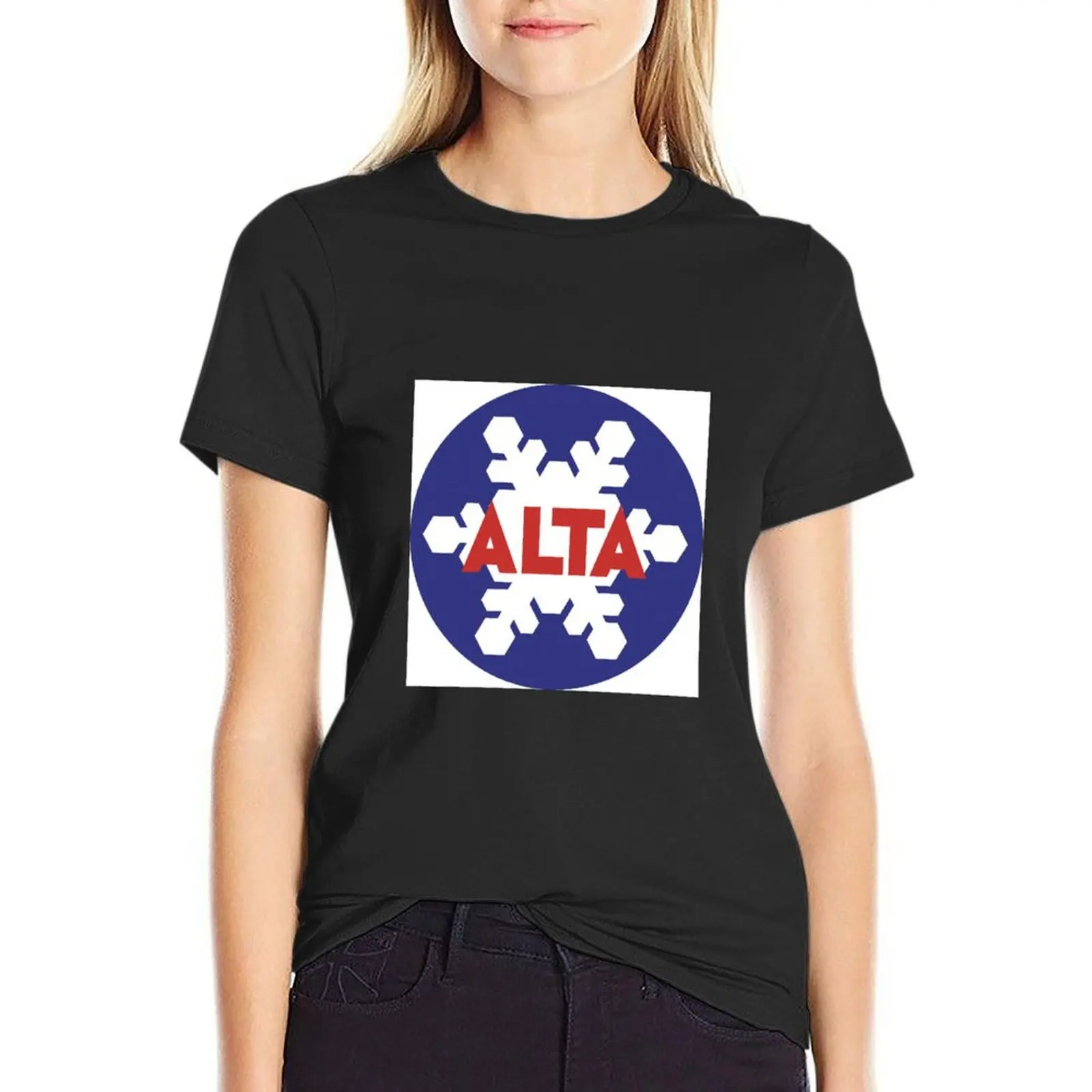 Alta Ski Resort T-Shirt Short sleeve tee hippie clothes graphics Female clothing t-shirt dress for Women plus size