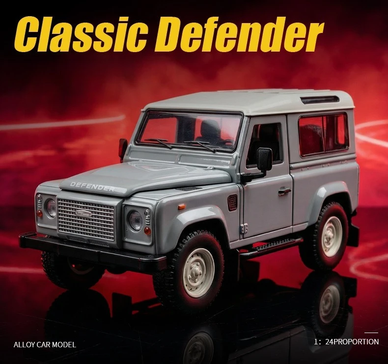 

1:24 Defender сплав модель внедорожника, имитация раздвижного новогоднего подарка, литая под давлением модель автомобиля из сплава, Коллекционная модель