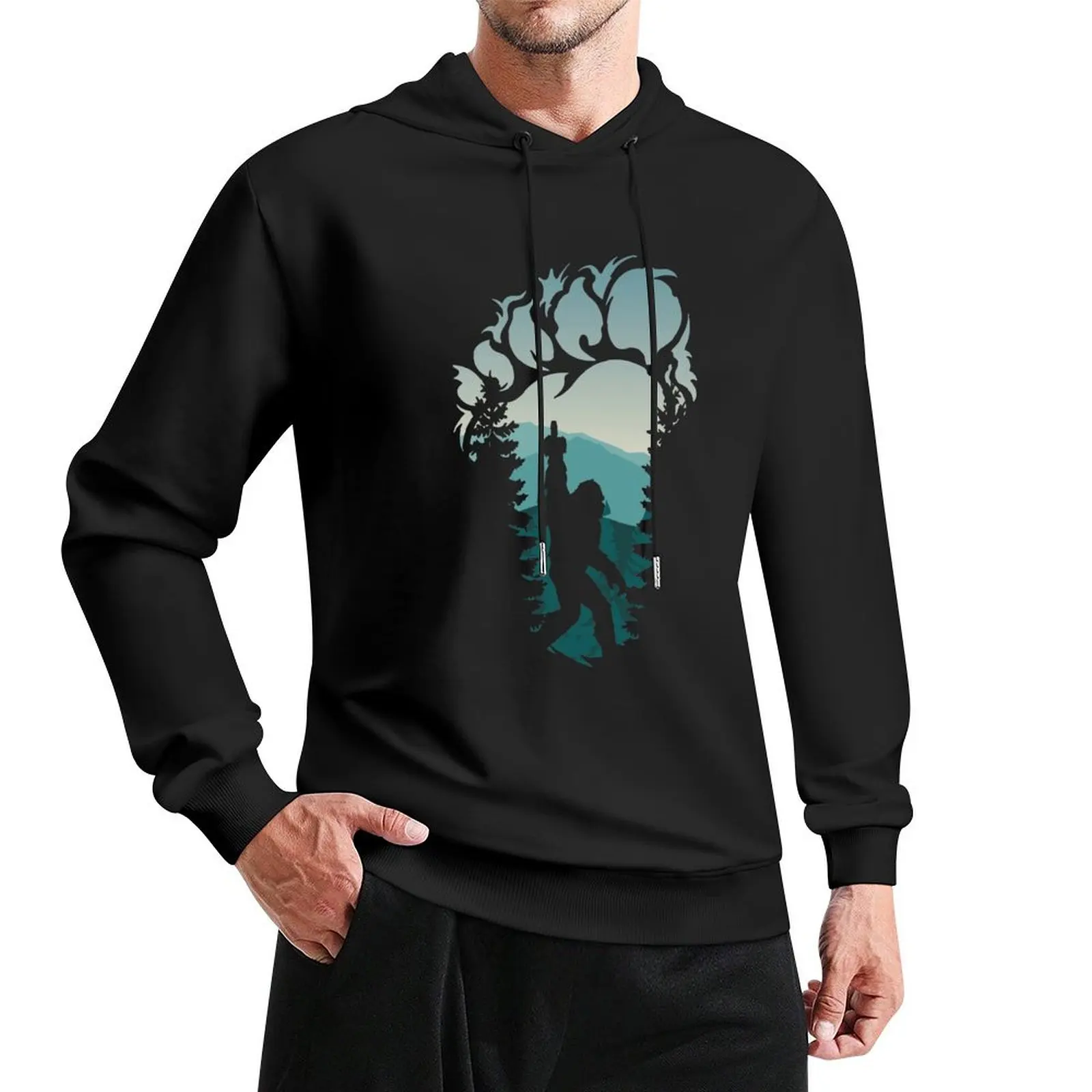 Bigfoot Giving The Finger! (V1) Pullover Hoodie aesthetic clothing korean clothes mens clothing new hooded tee