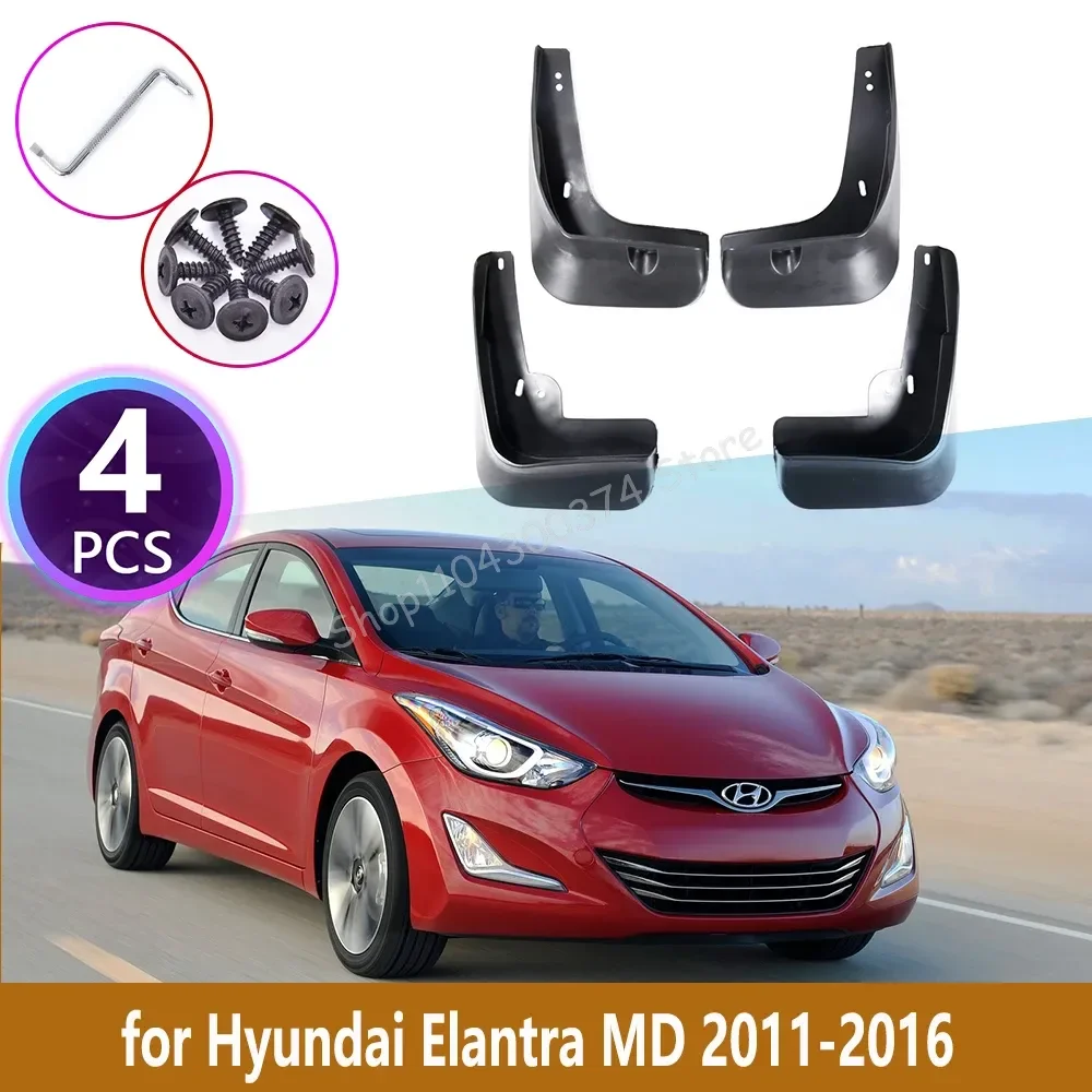 

4 PCS Car Mudguards For Hyundai Elantra MD 2011 2012 2013 2014 2015 2016 Cladding Splash Mud Flaps Mud guard Mudflap Accessories