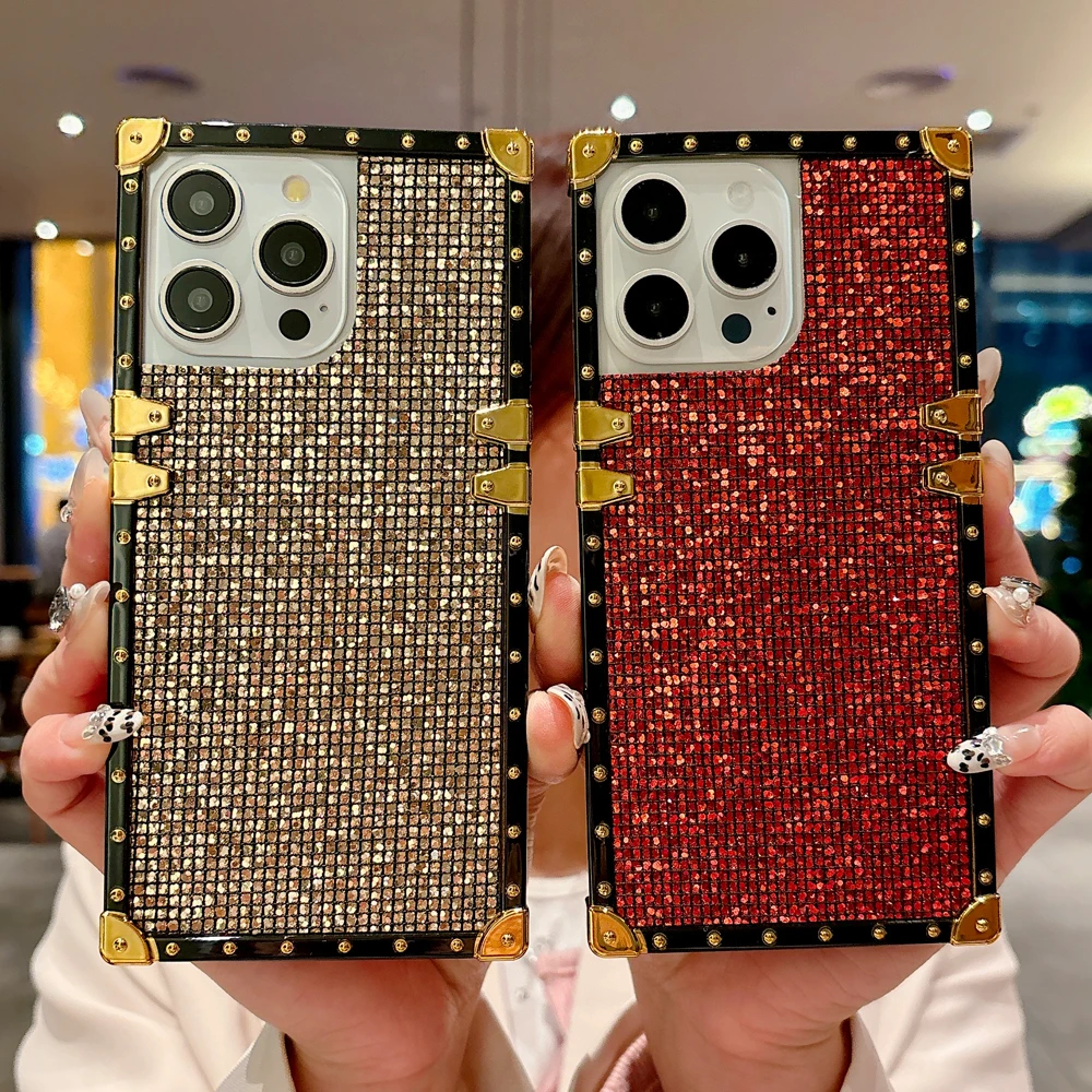 Funda de lujo con lentejuelas ostentosas para teléfono, soporte para espejo, funda con purpurina para mujer para Xiaomi Redmi Note 13 PRO 5G 13C 12 PRO 12C 11 PRO 9 10C X6