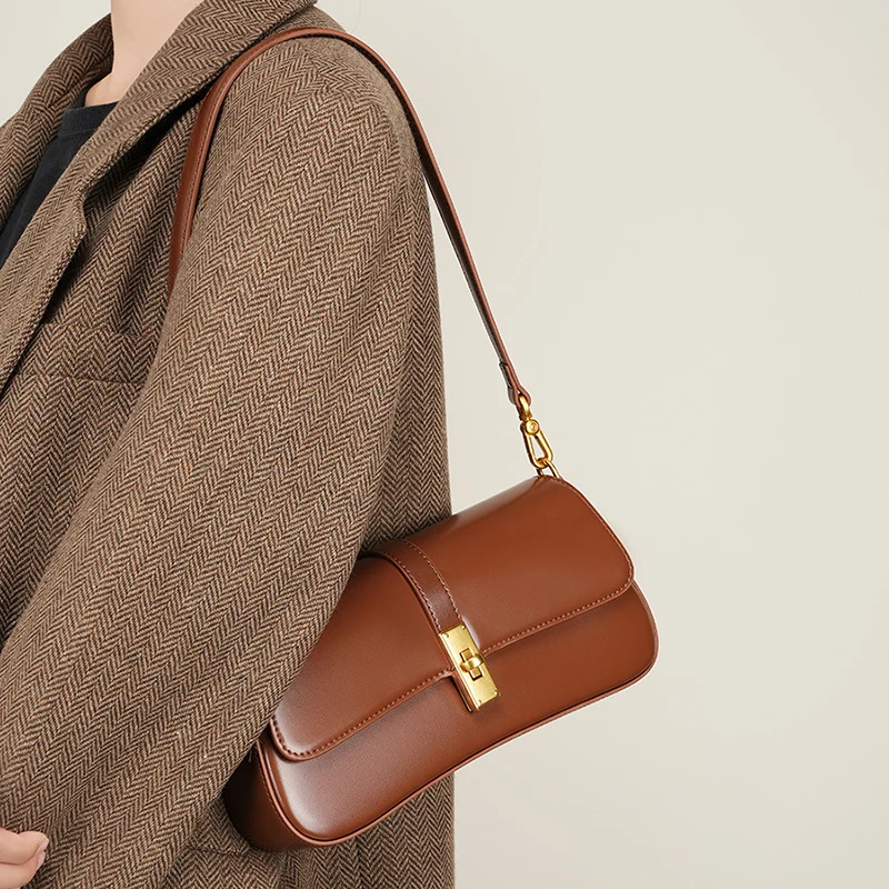 

Genuine Leather Shoulder Bag 2025 Luxury Design Handbags Women Vintage Crossbody Bags