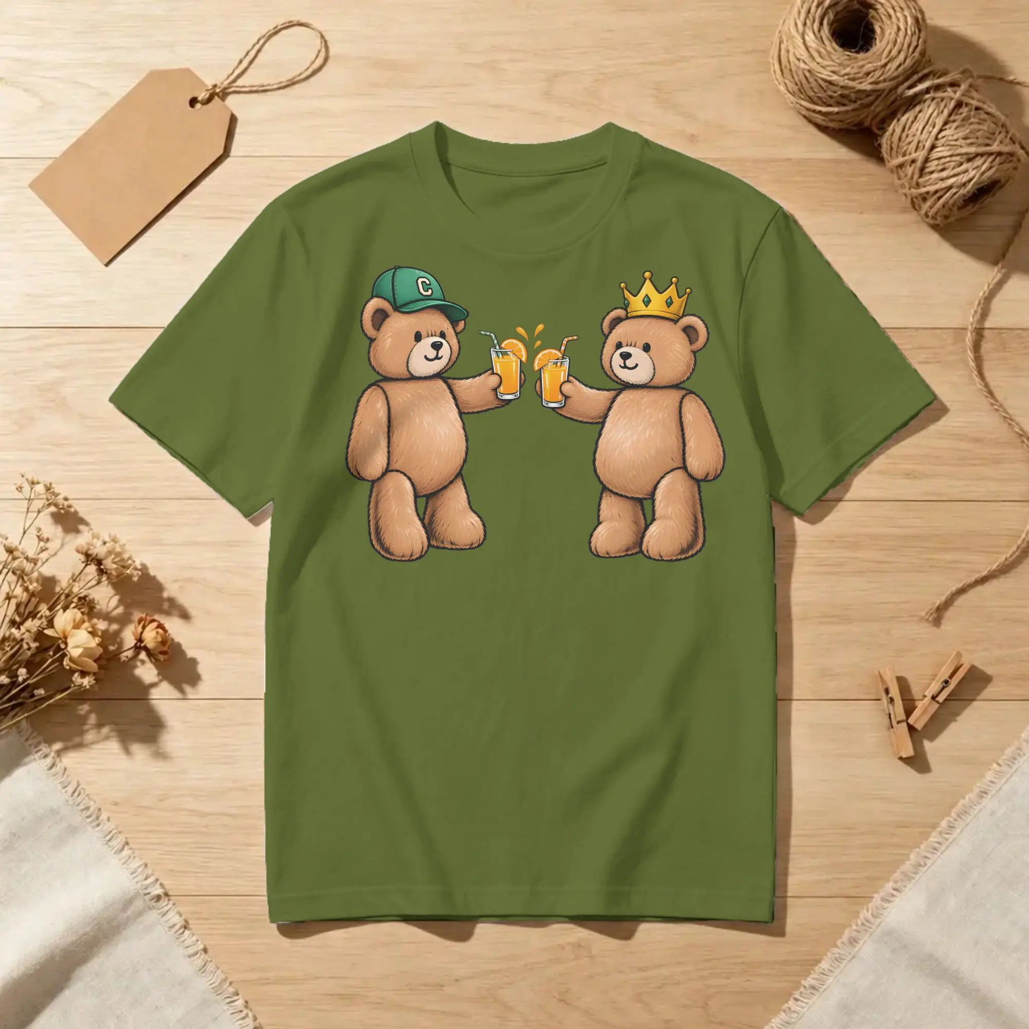 Men Women's T-Shirt Bncmap Teddy Bears Cheers Vintage Pure Cotton Tees Short Sleeve  T Shirts Round Neck Clothing Plus Size