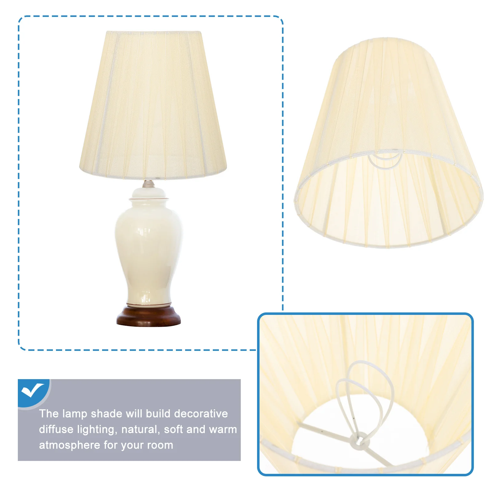 

2Pcs Simple Style Clip-Bulb Lamp Shade Translucent Gauze Light Cover for Home Decor Long Term Use Warm Atmosphere