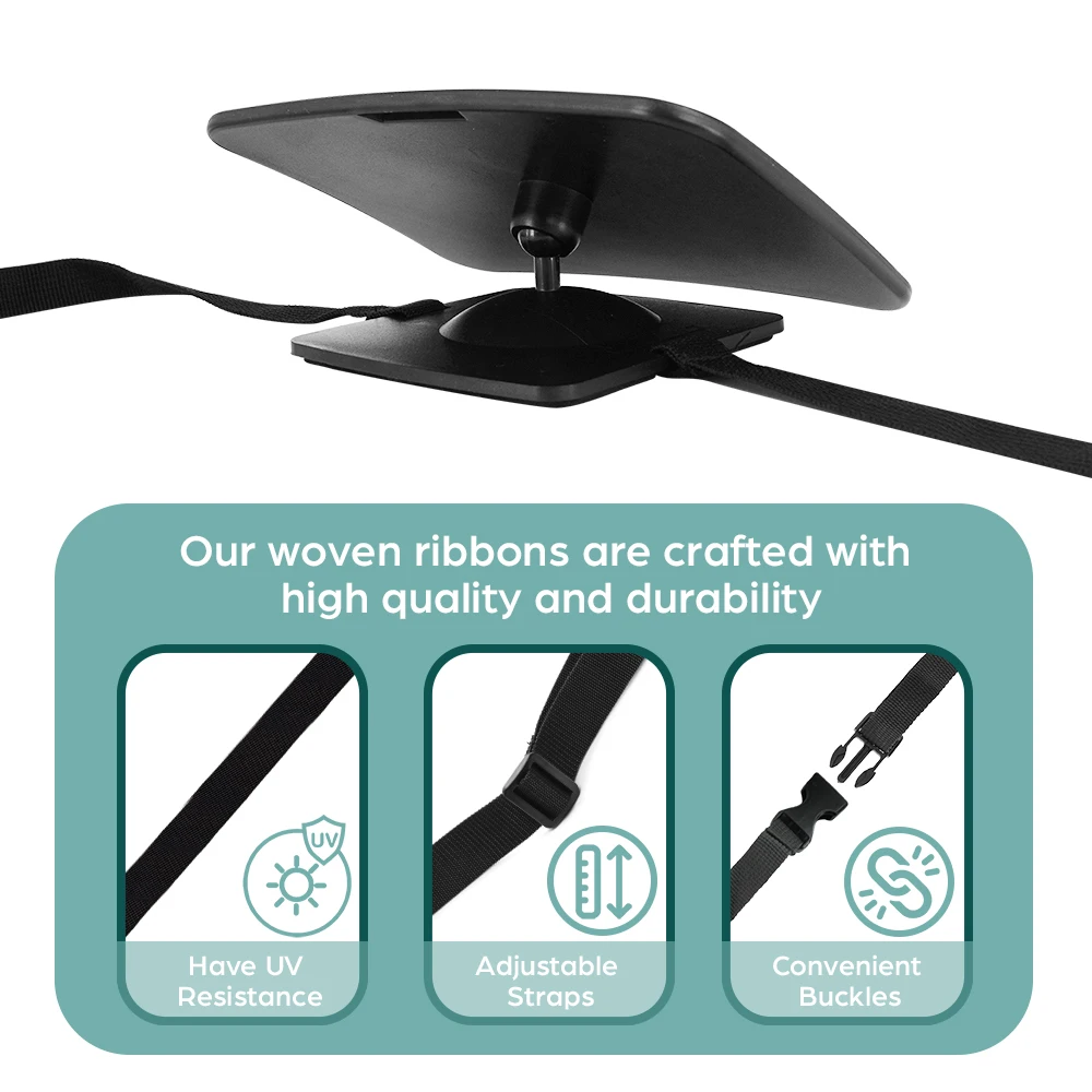 طقم مرآة سيارة للأطفال مكون من قطعتين بما في ذلك مرآة مواجهة إلى الأمام ومشبكًا 360 درجة ° مرآة مقعد السيارة المقاومة للكسر قابلة للدوران للوجه الخلفي #5