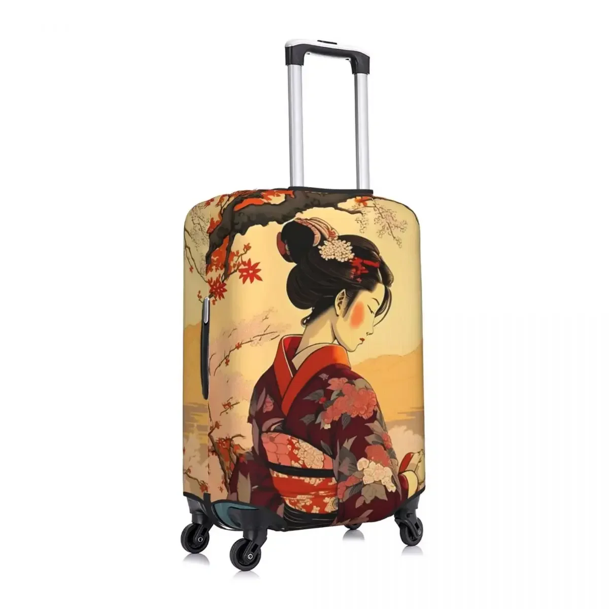 Japanese Geisha Art Print Luggage Protective Dust Covers Elastic Waterproof 18-32inch Suitcase Cover Travel Accessories