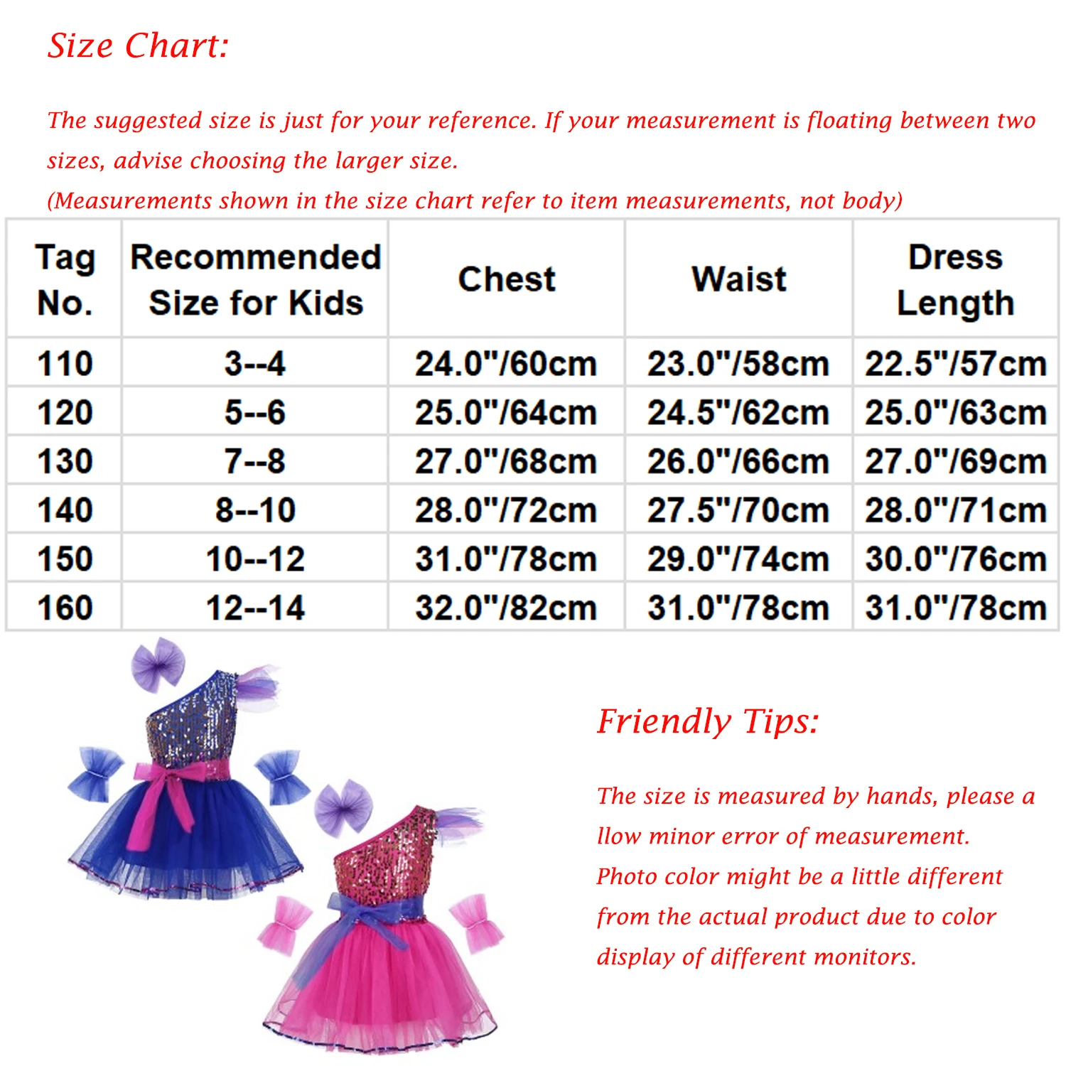 Kids Girls Ballet Jazz Dance Dress One-Shoulder Sequins Modern Contemporary Lyrical Dance Costume with Hairclip Wristband Belt