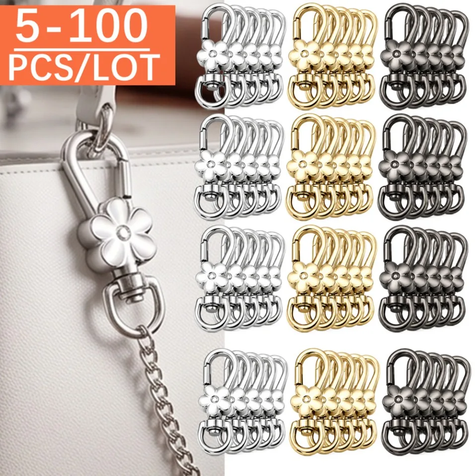 5/20/100pcs Metal Bag Buckles Handbag Strap Chain Carabiner Swivel Trigger Clips Snap Hook DIY Leather Bags Accessories