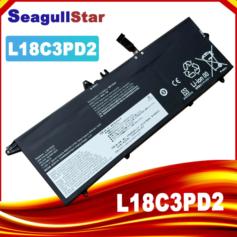 Batería L18M3PD1 L18C3PD2 para ordenador portátil, para Lenovo ThinkPad T14S T490S T495S Series L18C3PD1 l18lp3pd1 L18M3PD2 02DL013 02DL01