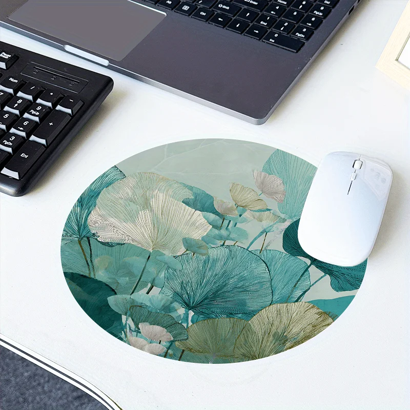 Mouse Pad Elegant Ginkgo Leaves Small Mat Non-Slip Rubber Offices Accessories Desk Interior Computer