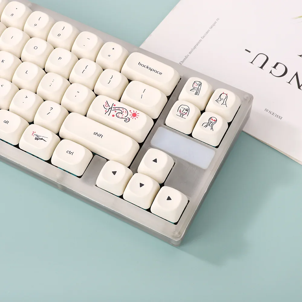 

Minimalist GMK art second creation PBT hot sublimation moa original mechanical keyboard keycap wooting