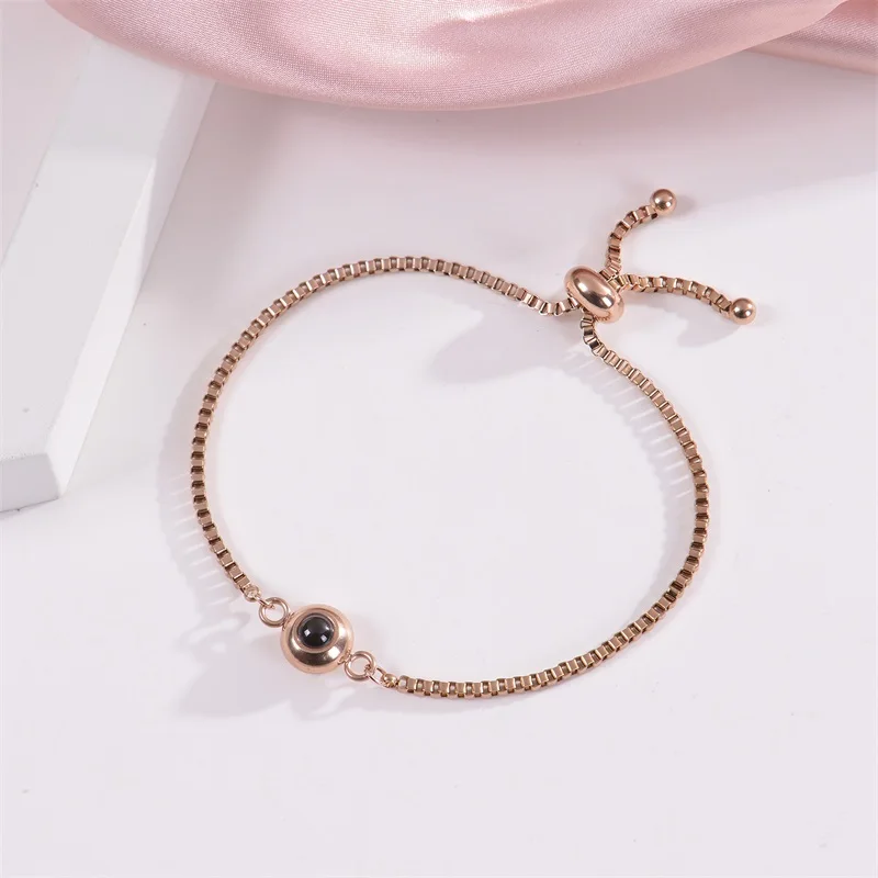 Personalisiertes Foto-Armband mit Bild im Inneren, 100 Sprachen 'Ich Liebe Dich' Projektions-Armband aus Edelstahl – Detail 20
