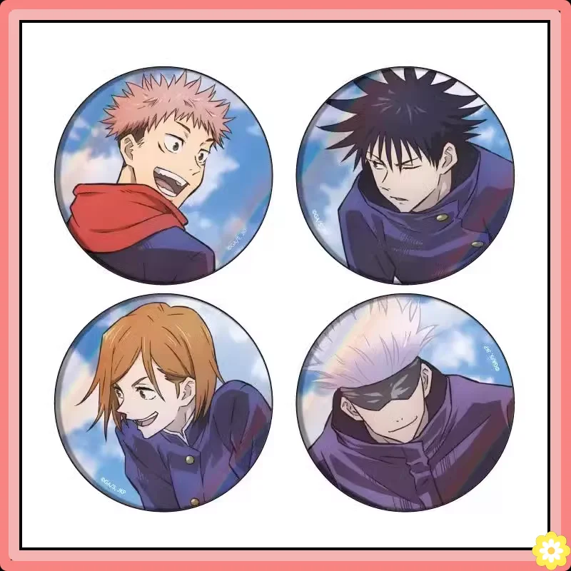 

Jujutsu Kaisen Tinplate Badge Anime Peripheral Products Satoru Gojo Geto Suguru Yuji Megumi Srooftop Edition Original