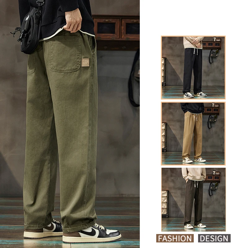 American High Street Hose mit weitem Bein Herren Herbst neue Atmosphäre Retro Freizeit hose Marke lose gerade Hosen Cargo Jeans