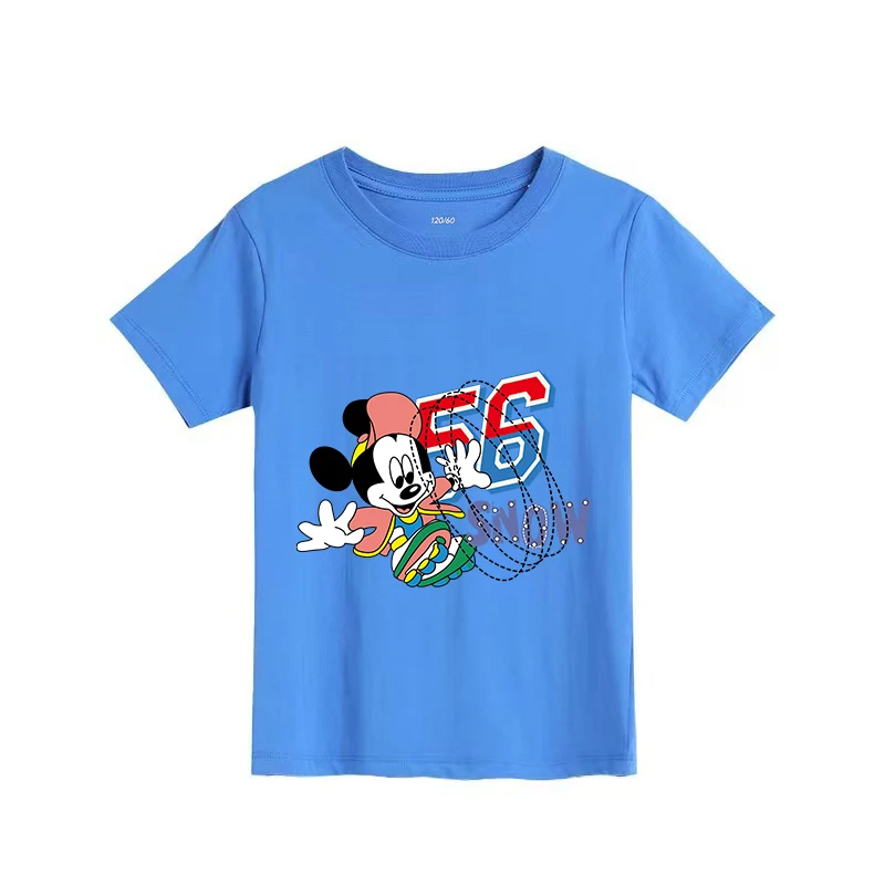 

Disney Children's Clothing Tops Mickey Short-sleeved T-shirts Clothing Summer T-shirts Printed Cartoon Fashi