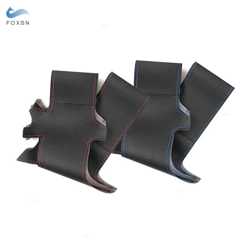 Leather Steering Wheel Cover Trim Hand Sewing For BMW E60 E61 Touring 530d 545i 550i E63 Coupe E64 630i 645Ci 650i 2003-2010 view 2