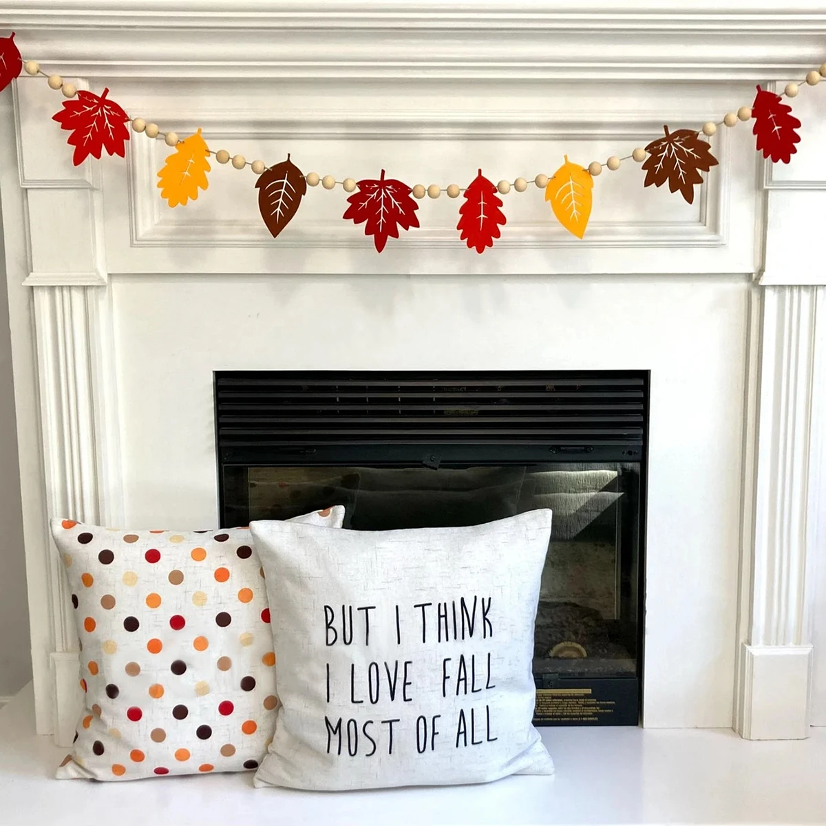 Herfst blad slinger herfst esdoornblad hangende banner voor oogst Thanksgiving seizoensgebonden woondecoratie houten kraal vilt decor cadeau