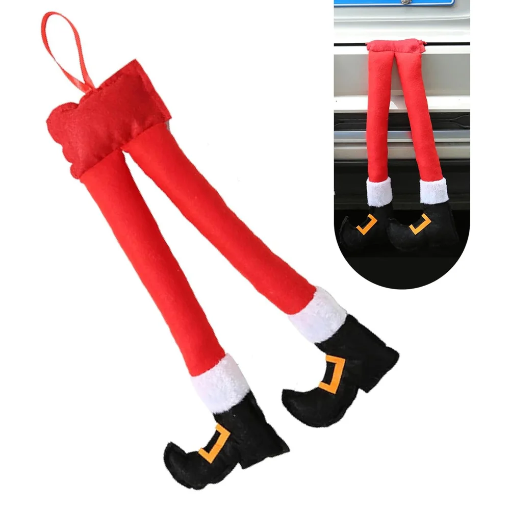 

1 PC Santa Claus Legs Cute Pendant with Feet Sticking Out of The Trunk or Stuck on The Christmas Tree, Soft Plush Stuffed Car