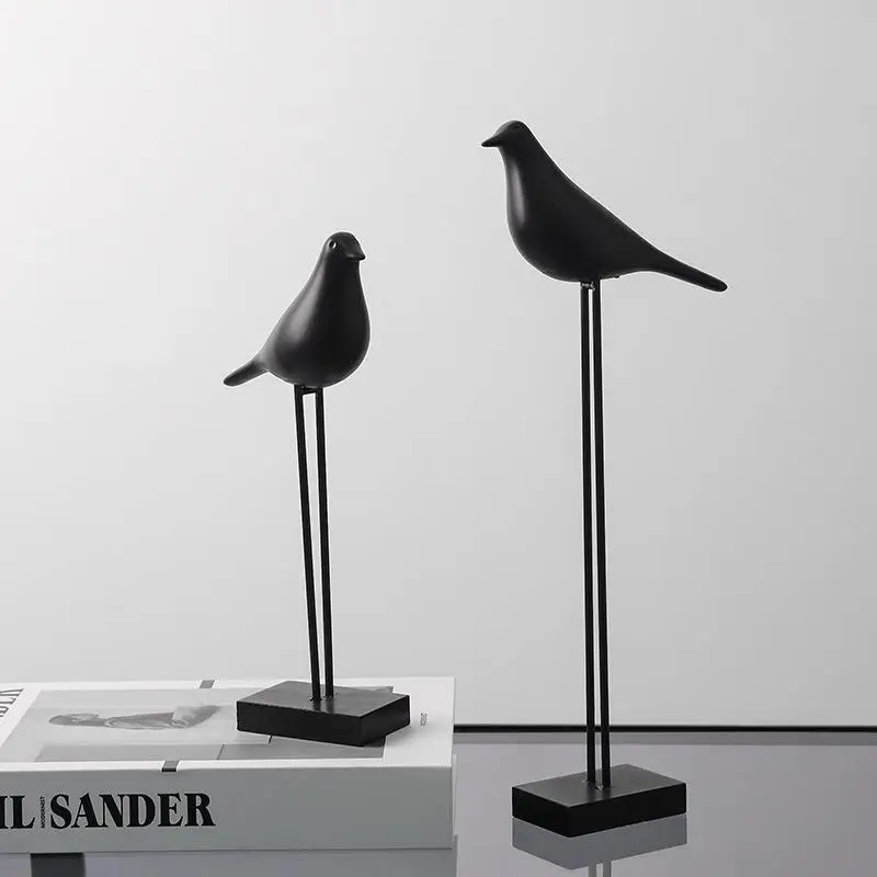 الراتنج تمثال الطيور الحرف اليدوية الديكور التلوين الاصطناعي الشمال الطيور الديكور ديكور المنزل مكتب سطح المكتب النحت #4