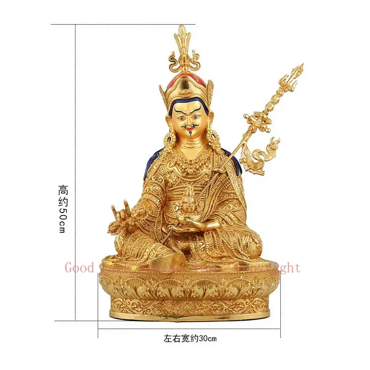 good Buddha HOME Greco-Buddhist efficacious Protection # Buddhism Guru Rinpoche Padmasambhava Buddha gild statue  50CM