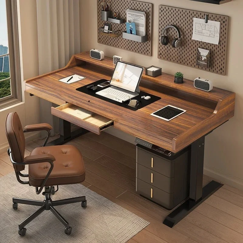 

Smart electric lifting table Solid wood study desk Simple table with drawers Desk Student home