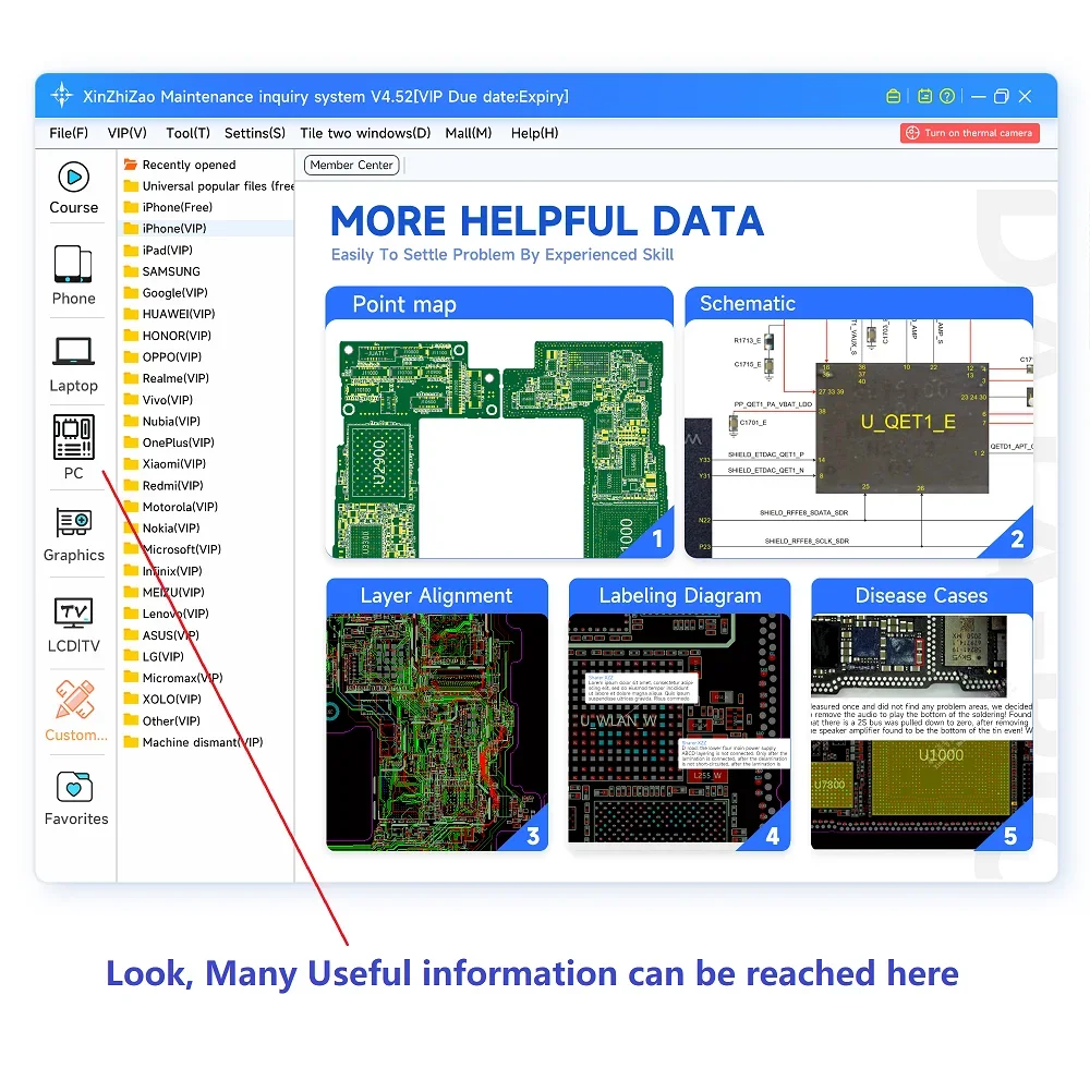 Xinzhizao Mobile Phone/Computer Maintenance Query System Schematic For iPhone Huawei Xiaomi Samsung Circuit Chips Repair Case