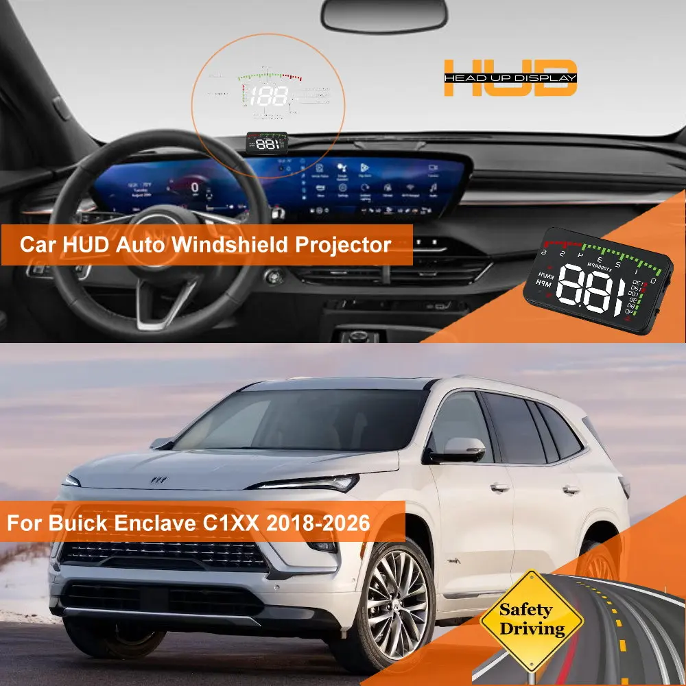 Car Head Up Display HUD For Buick Enclave GMT967 2008-2017  C1XX 2018-2026 Auto Windshield Projector Accessories