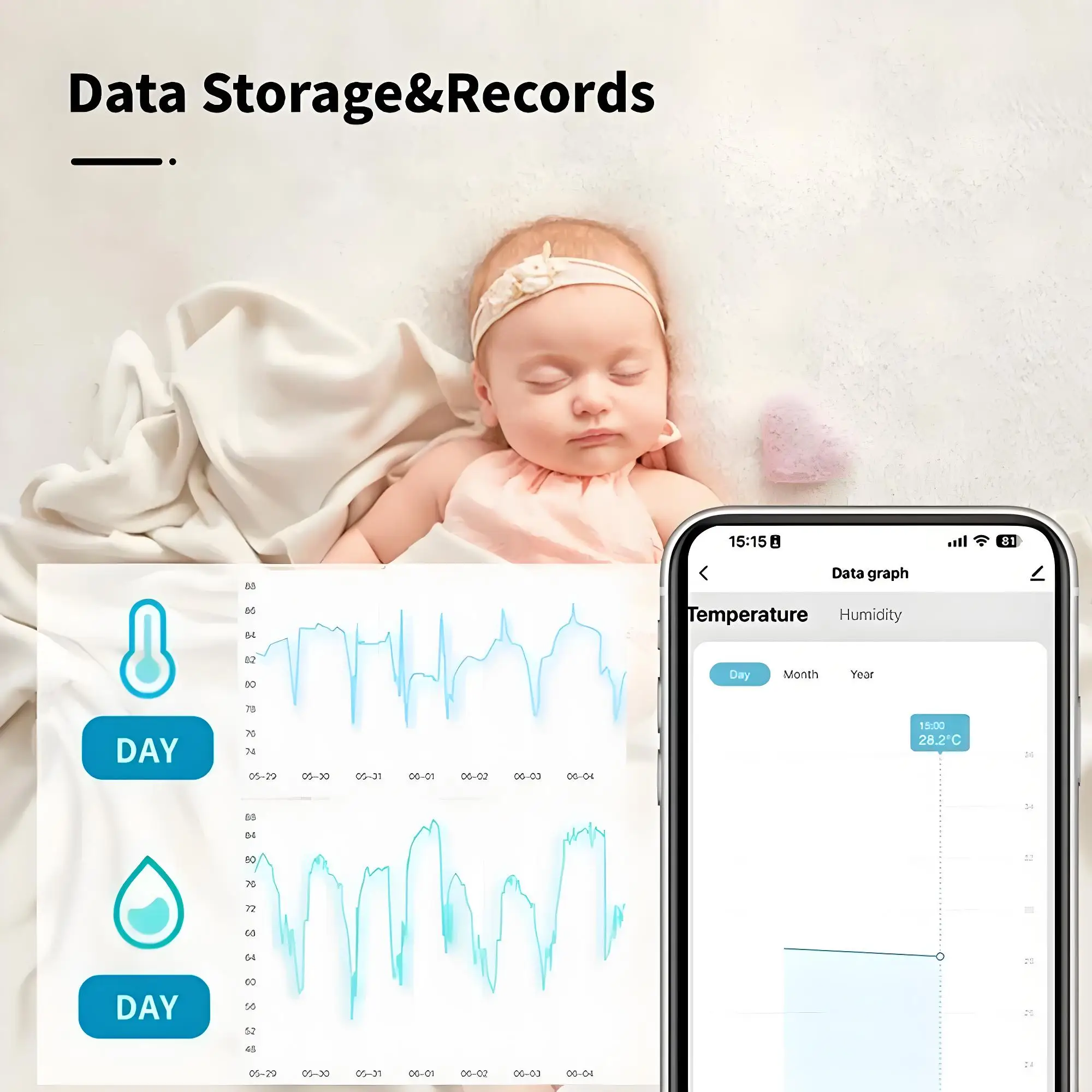 Tuya ZigBee Mini Temperature And Humidity Sensor Indoor Humiture Detector Voice App Control Works With Alexa Google Home