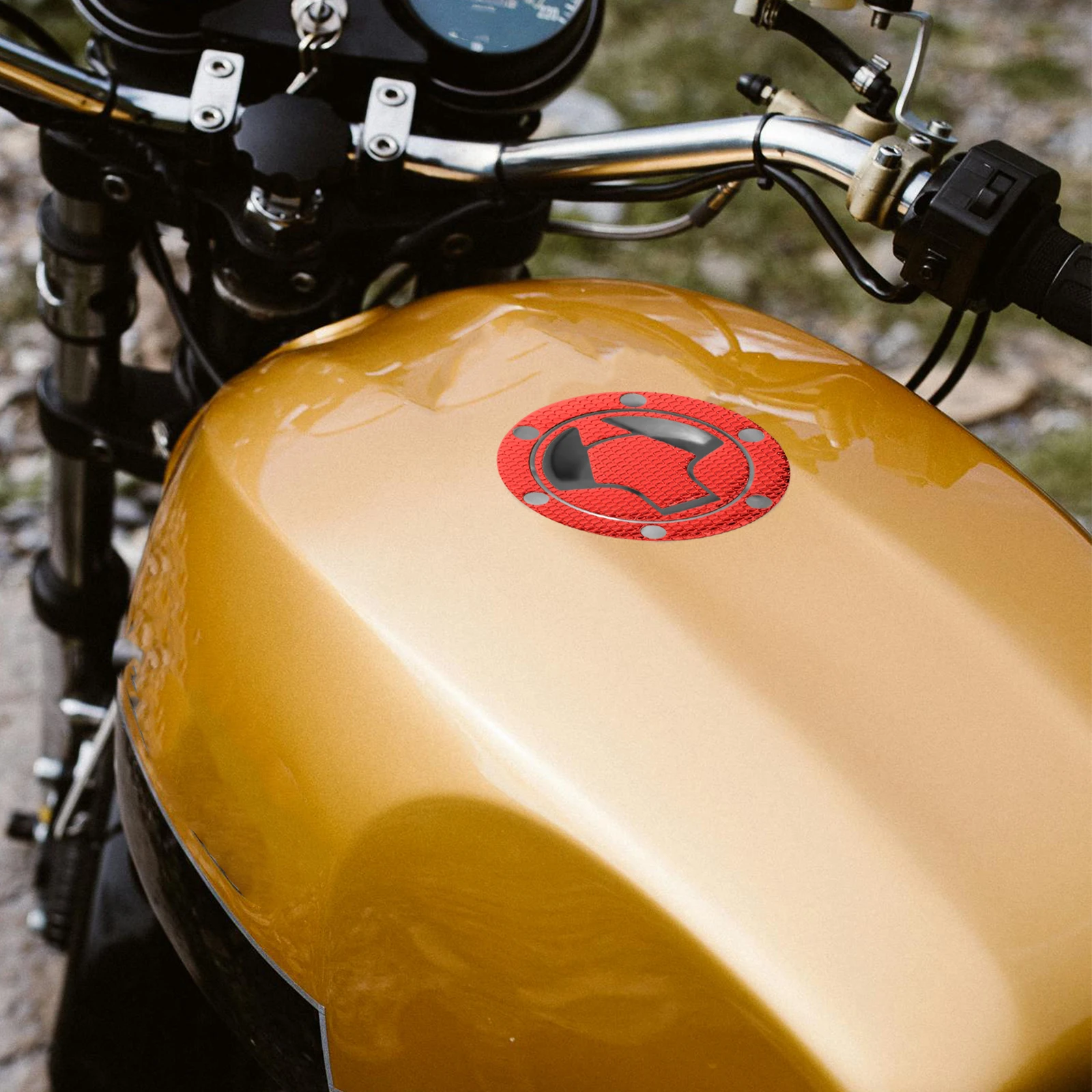 

1Pcs Stylish Motorcycle Tank Sticker Decal Protectors Gas Tank Pad Accessories Six Hole Design Wear Resistant
