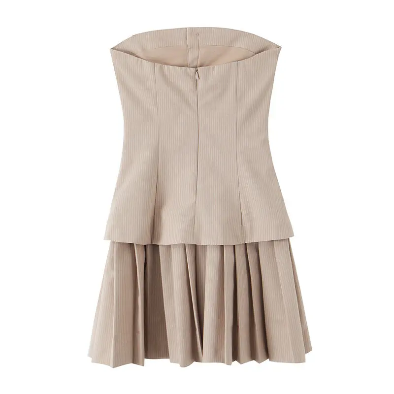 Spring 2025 New Women's Design Sense Strapl ort Dr Straight Collar Svel Commute Sle Spring Summer Collection