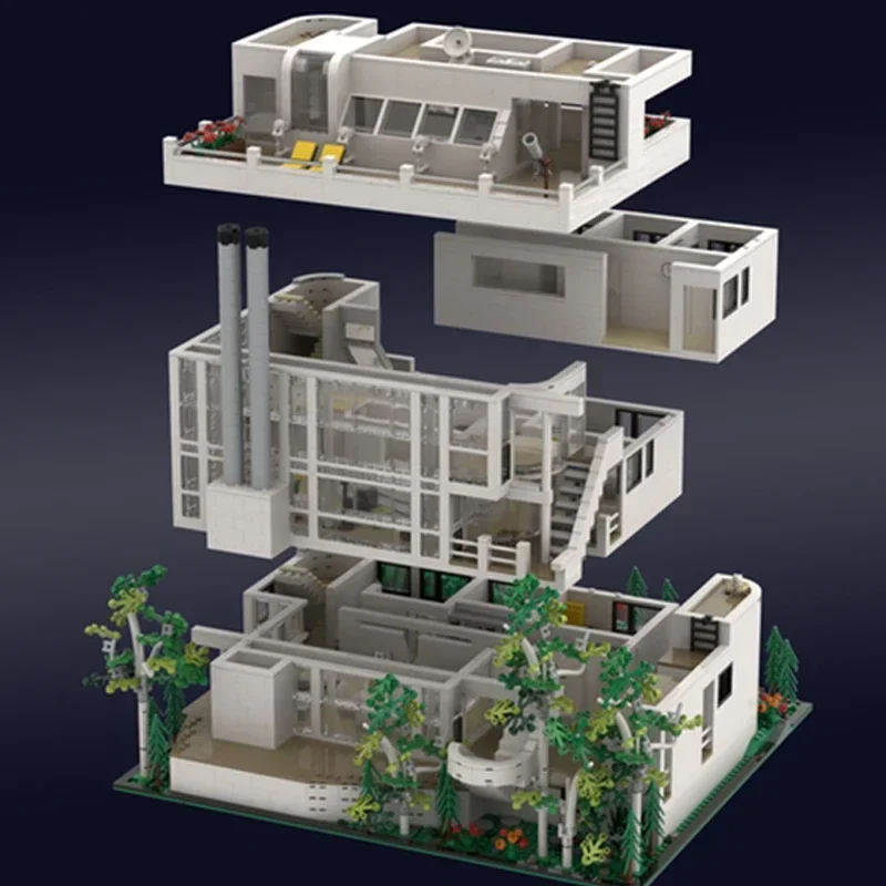 Moc Building Block Douglas House รุ่นเทคโนโลยีอิฐ DIY Assembly Modular City Street View ของเล่นสําหรับวันหยุดก่อสร้างของขวัญ