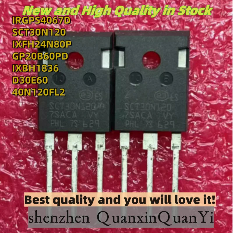 1pcs IRGPS4067D SCT30N120 IXFH24N80P GP20B60PD IXBH1836 D30E60 40N120FL2 IGBT power transistor TO-247